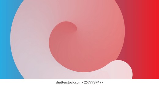 Minimalist abstract background with overlapping red, pink and blue curvy, swirly shapes. Modern geometric design with soft gradient effect, perfect for branding, presentations or digital artwork.