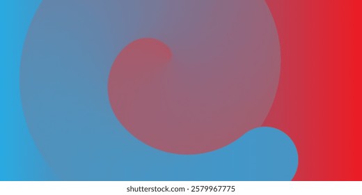 Minimalist abstract background with overlapping red, pink and blue curvy, swirly shapes. Modern geometric design with soft gradient effect, perfect for branding, presentations or digital artwork.