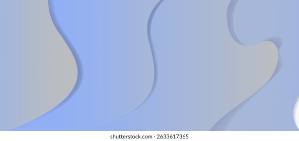 Minimalist Abstract Background with Overlapping Wavy Shapes in Soft Gray and Blue Tones, Subtle Gradient Effect, Gentle Curves and Folds, Three-Dimensional Depth, Calming Aesthetic