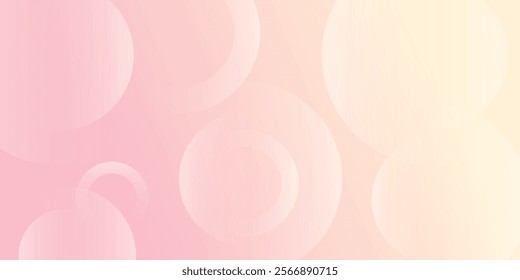 Minimalist abstract background, pastel colorful, pink and yellow gradations. Circle effect style geometric.simple design. Vector Illustration