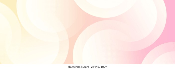 Minimalist abstract background pink and yellow gradations with circle shape colorfu