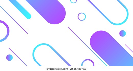 Minimalist abstract background with purple and cyan lines.