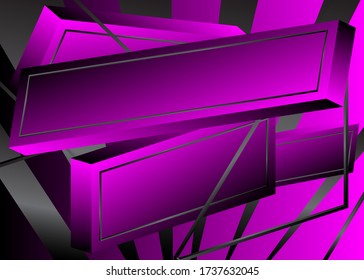 Minimalist abstract background with purple rectangles. Vector luxury dark purple  and black gradient geometric elements.