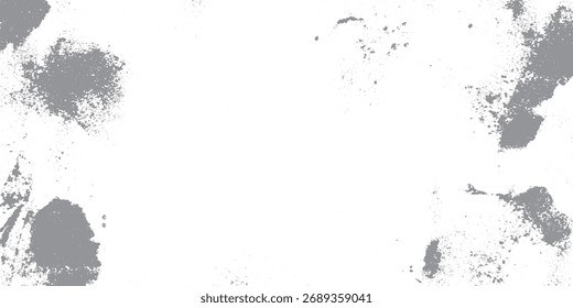 Un fondo abstracto minimalista con manchas grises dispersas y texturas sobre un lienzo blanco.