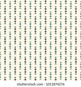 Minimalist abstract background. Simple modern print with repeated triangles. Seamless pattern with geometric figures. Ethnic and tribal motif. Digital paper, textile print, page fill. Vector art