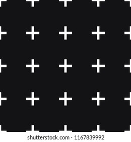 Minimalist abstract background. Simple modern printing with pluses. Seamless pattern with geometric shapes. For design, textile, background, packaging. Vector