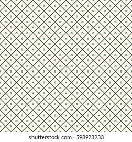 Minimalist abstract background. Simple modern print with crosses. Seamless pattern with geometric figures. Digital paper, textile print, page fill. Vector art