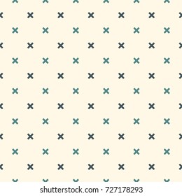 Minimalist abstract background. Simple modern print with mini crosses. Seamless pattern with geometric figures. Digital paper, textile print, page fill. Vector art