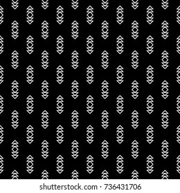 Minimalist abstract background. Simple modern print with arrows. Seamless surface pattern design with geometric figures. Ethnic and tribal motif. Digital paper, textile print, page fill. Vector art.