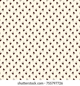 Minimalist abstract background. Simple modern print with repeated mini triangles. Outline seamless pattern with geometric figures. Hipster style digital paper, textile print, page fill. Vector art