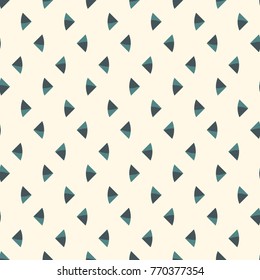 Minimalist abstract background. Simple modern print with repeated mini triangles. Seamless pattern with geometric figures. Hipster style digital paper, textile print, page fill. Vector art