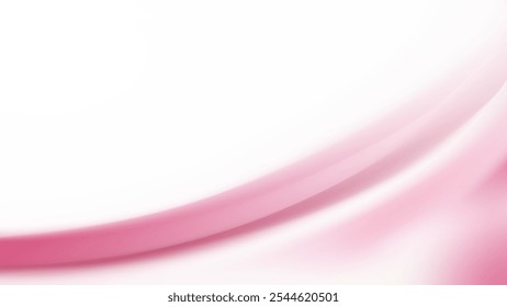 A minimalist abstract background with a single curved pink line extending from the bottom right corner against a white gradient. 
