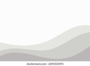 Plano de fundo abstrato minimalista com camadas onduladas suaves em tons neutros suaves de branco, cinza e bege.