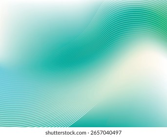 Plano de fundo abstrato minimalista com gradientes de azul-petróleo suaves e linhas onduladas fluentes. Perfeito para apresentações digitais, web design, gráficos tecnológicos, cartazes e projetos modernos elegantes.
