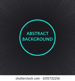 Minimalist abstract background with thin wavy circles. Central composition. Dark monochrome backdrop.