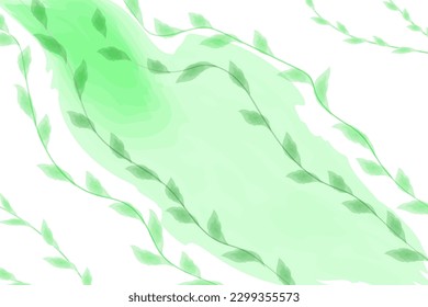 Fondo abstracto minimalista con manchas de vectores de acuarela y ramitas en suaves tonos botánicos para diseño de postales, afiches o folletos 