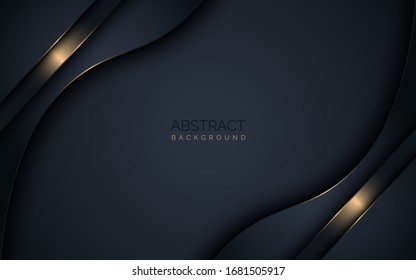 Minimalist abstract background with wavy and gold line