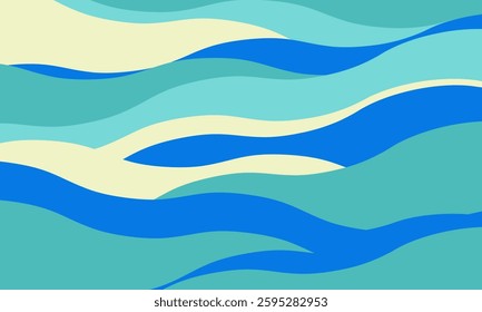 Minimalist abstract background with wavy, rippled stripes and sparse curves. Flowing, textured lines in trendy colors create a graphic look, perfect for posters, prints, or a modern, minimal design.