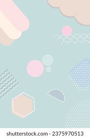 Minimalist abstract background.Geometric shapes texture wallpaper.Cute pastel pattern vector illustration.
