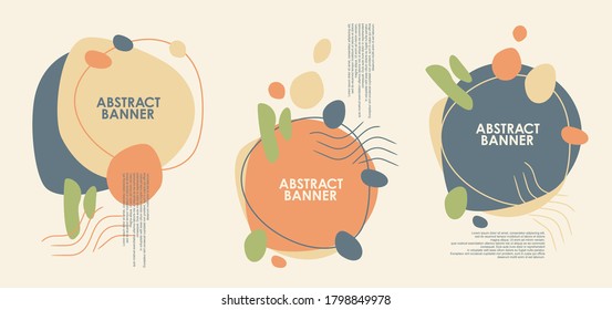 Minimalist abstract banner design with copy space for text - simple trendy illustration for web, postcard, placard, invitation or brochure with empty placeholder - artistic creative background