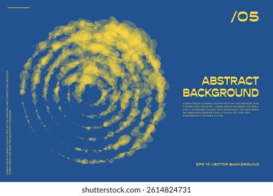Minimalist Abstract Bauhaus Cover Poster. Swiss Design composition with watercolor splatter shapes bg. Abstract vector illusions and modern minimalist shapes vector blue background.