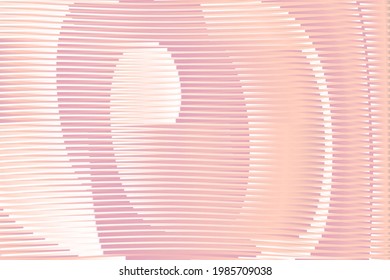 Minimalist abstract beauty banner with striped rounded shapes in pink beige halftones and moir effect. Pastel background saver for interior wall decor, mobile apps, business card, image of blog.