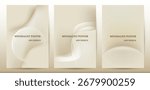 Minimalist Abstract Beige Background Set for Ads and Posters