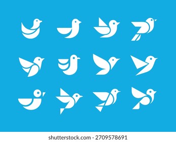 Conjunto de Vector de logotipo de pájaro Abstractas minimalista