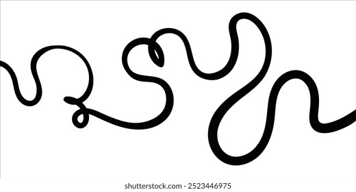 Minimalist abstract black continuous line design. Vector illustration