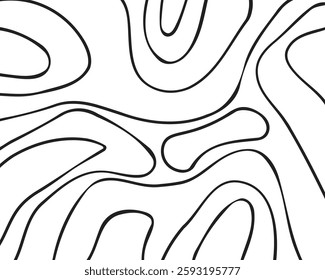 Minimalist abstract black and white pattern with fluid organic lines. Modern background suitable for posters, wallpapers, and textile design. Perfect for digital and print applications.