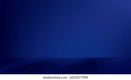 Minimalist abstract blue color, Studio interior room for product design presentation.Vector Simple background of blurred shadow leaf,window light on light wall and floor podium