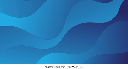 Fondo azul abstracto minimalista del gradiente con las ondas azules. Fondo minimalista para el Anuncio, cartel, cubierta, folleto, volante, Sitio web. Vector