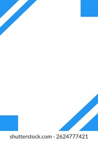 Minimalist abstract blue rectangle border design on white background, perfect for modern templates or digital planners