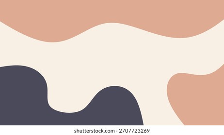 Minimalist abstract boho background with organic fluid shapes. Modern aesthetic wave background. Minimalist wavy background.