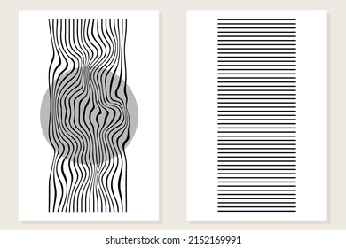 Minimalistischer abstrakter Boho-Grafik-Poster-Set, Muster-Hintergrund