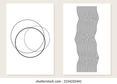 Minimalist Abstract Boho Graphic Poster Set Pattern Background
