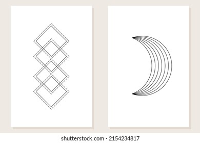 Resumen minimalista Fondo de diseño de afiches gráficos de Boho
