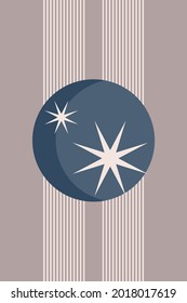Minimalist Abstract Boho Poster Print  Template Graphic Shape Icon