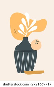 Minimalistische abstrakte Boho Wand Kunst Dekor. Flache abstrakte Boho Form Hintergrund Illustration