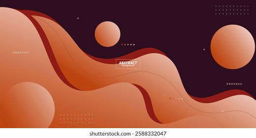 Minimalist abstract brown wave background. Modern concept background. Realistic waves with simple geometric patterns. Vector Eps10