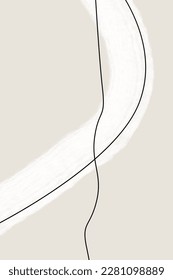 Minimalist abstract brush printable wall art. Modern Neutral gallery wall decor. 