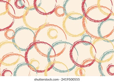 Minimalist abstract brush stroke in the shape of circles.Templates for banner, cover, poster, postcard. Modern trendy background. Vector illustration