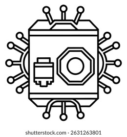 Minimalist Abstract Building Line Drawing – Black and White Architecture Art

