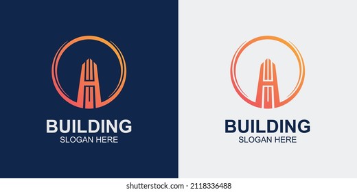 minimalist and abstract building logo set