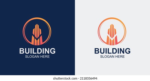 minimalist and abstract building logo set