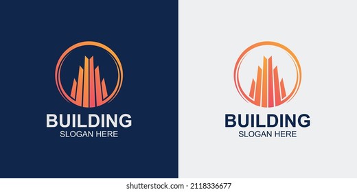 conjunto de logotipos de construcción minimalista y abstracto