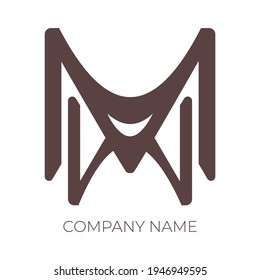 Minimalistisch abstraktes, farbiges Vektorlogo mit einfachen Formen, kann für Logos, Maskottchen und andere kommerzielle Zwecke verwendet werden