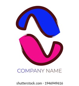 Minimalist abstract colorful vector logo with simple shapes, can be used for logos, mascots and other commercial needs