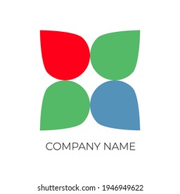 Minimalist abstract colorful vector logo with simple shapes, can be used for logos, mascots and other commercial needs