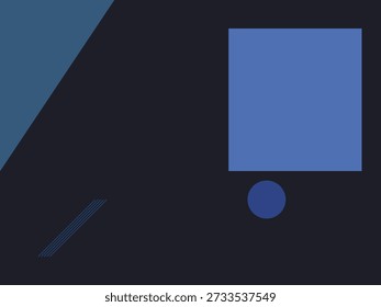 Minimalist abstract composition featuring geometric shapes in blue and black with a modern, sleek design and textured background, perfect for corporate branding
